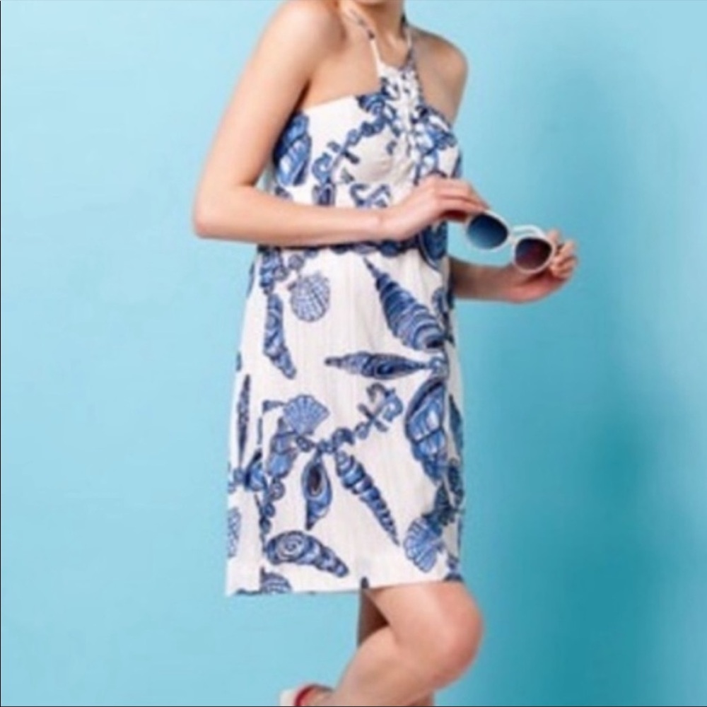 Lilly Pulitzer Seashell Halter Embellished Dress. Size 8